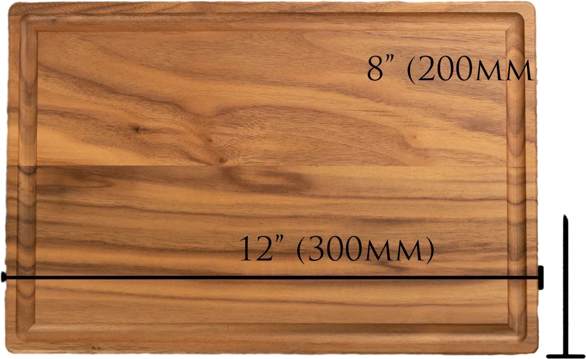 Walnut Charcuterie / Cutting Board - 8"x12" Rectangle with Juice Groove
