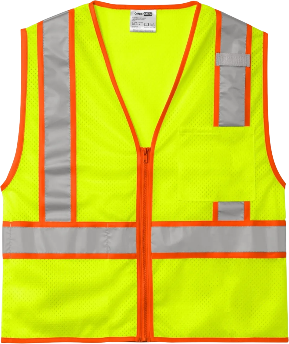 ANSI 107 Class 2 Mesh Zippered Two-Tone Vest