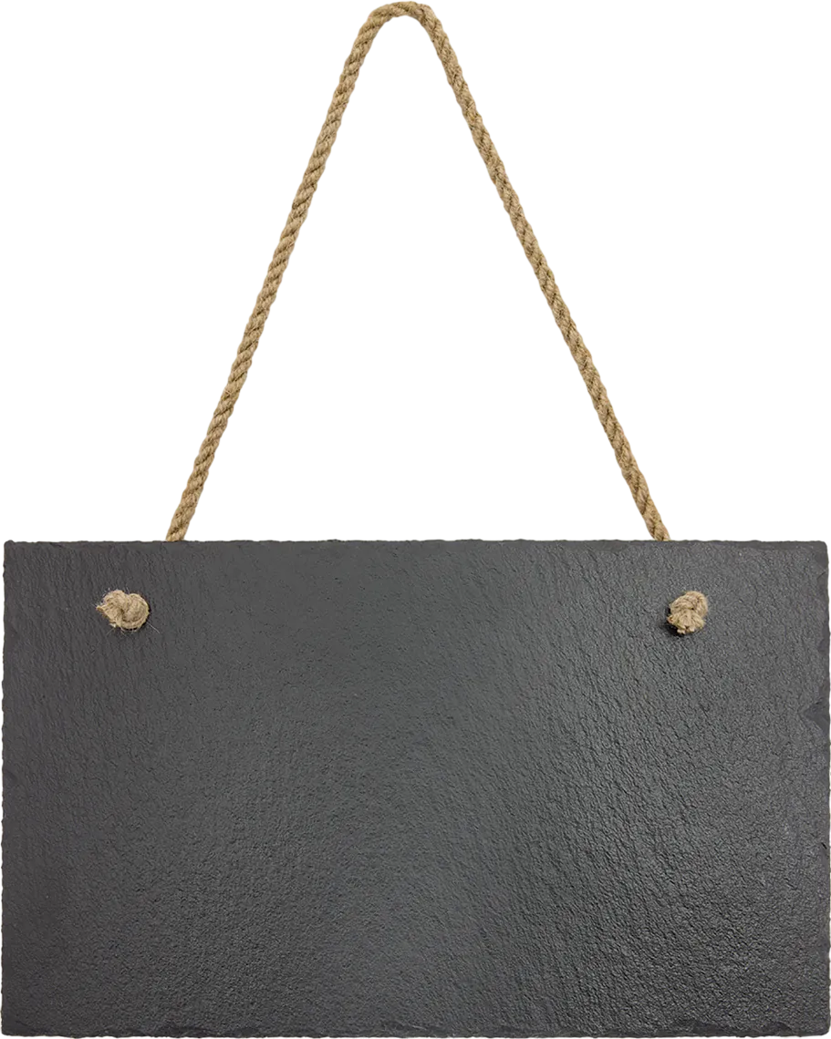 11 3/4" x 7" Rectangle Slate Decor with Hanger String