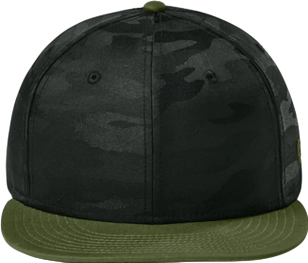 Camo Flat Bill Snapback Cap