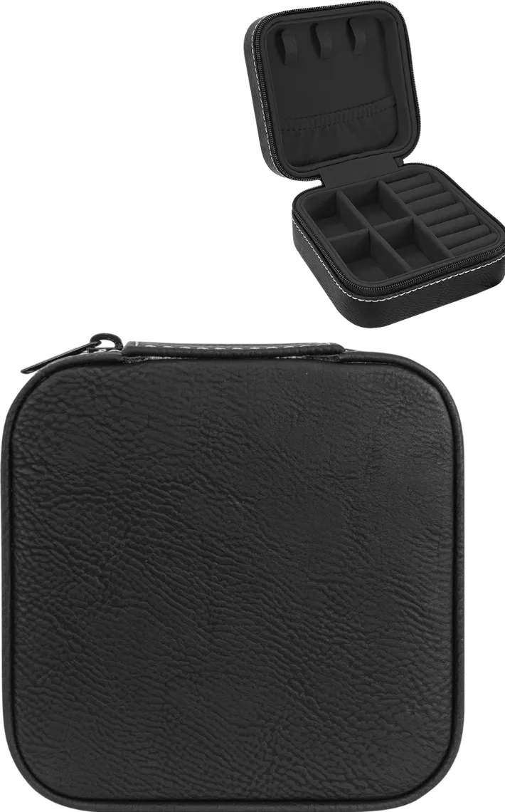 4" X 4" Leatherette Travel Jewelry Box with Black Lining
