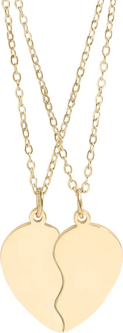 Break Apart Heart Necklace Set