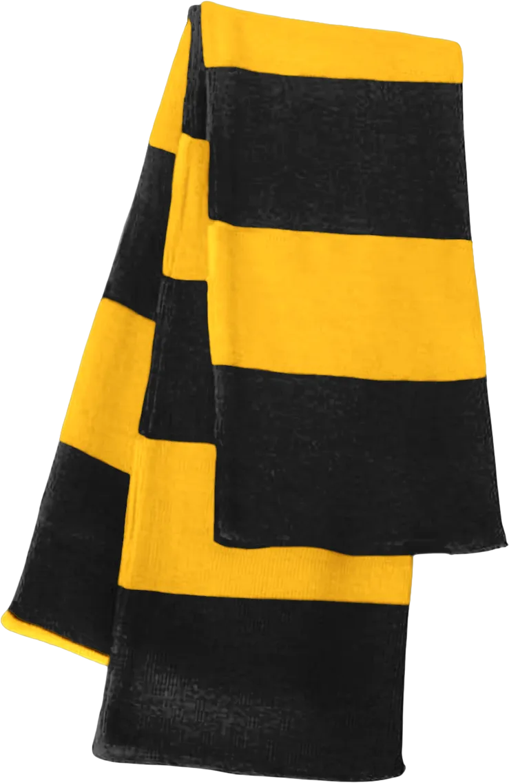 Rugby-Striped Knit Scarf