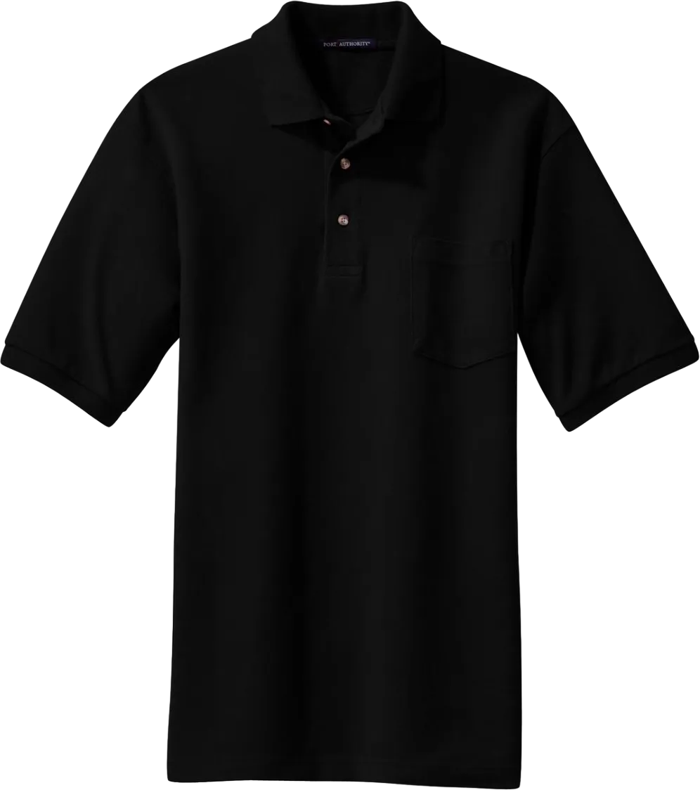 Heavyweight Cotton Pique Polo with Pocket