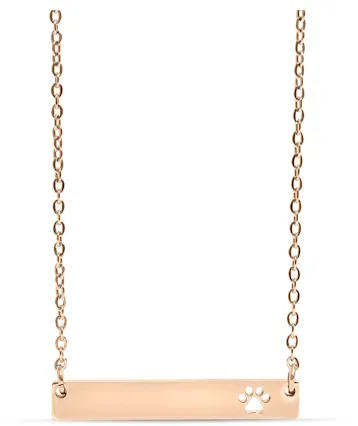 Cutout Paw Bar Necklace