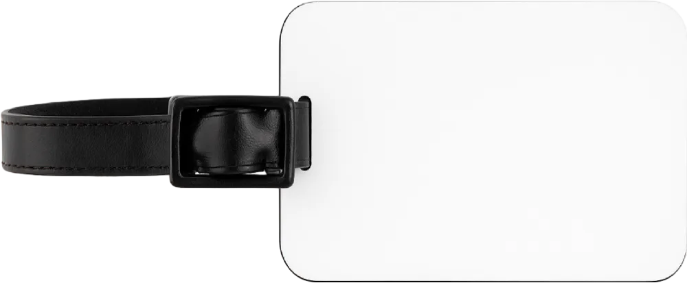 3" x 2" Polymer Rectangle Luggage Tag with Black Edge and Strap