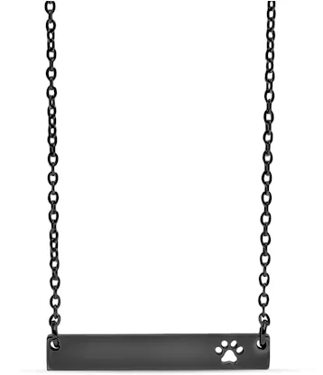 Cutout Paw Bar Necklace