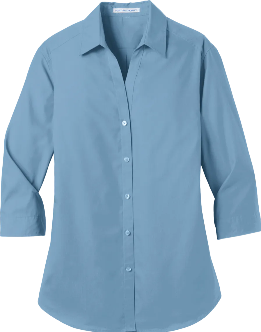 Ladies 3/4-Sleeve Carefree Poplin Shirt