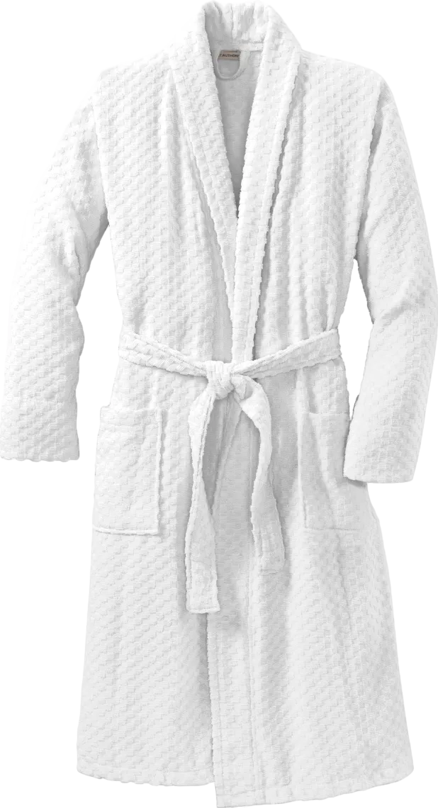 Checkered Terry Shawl Collar Robe