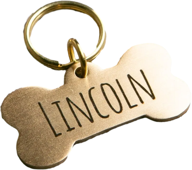 Brass Pet Tag - Bone Shaped