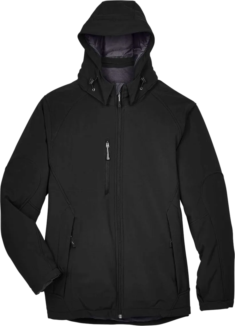 Men's Glacier Insulated Three-Layer Fleece Soft Shell Hood Jacket with Detachable Hood