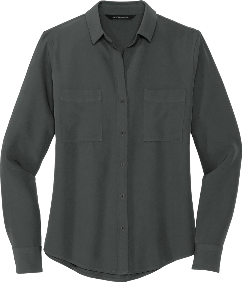 Women's Stretch Crepe Long Sleeve Camp