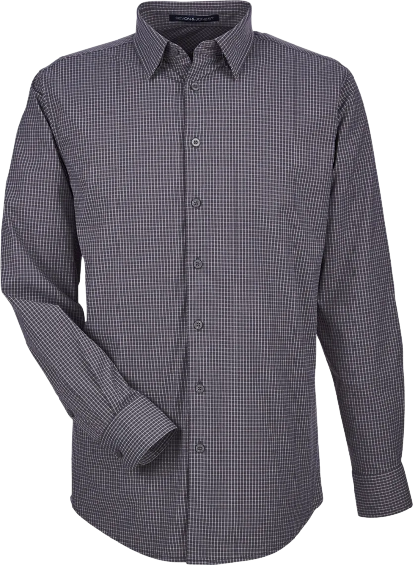 CrownLux Performance Men's Tonal Mini Check Shirt