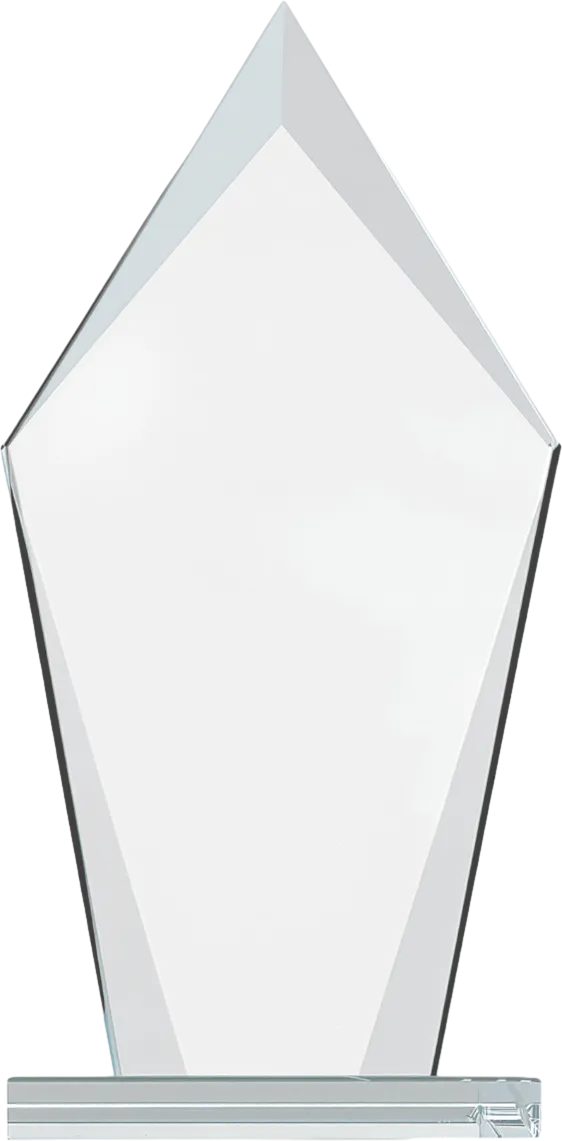 6 3/4" Diamond Clear Glass Award