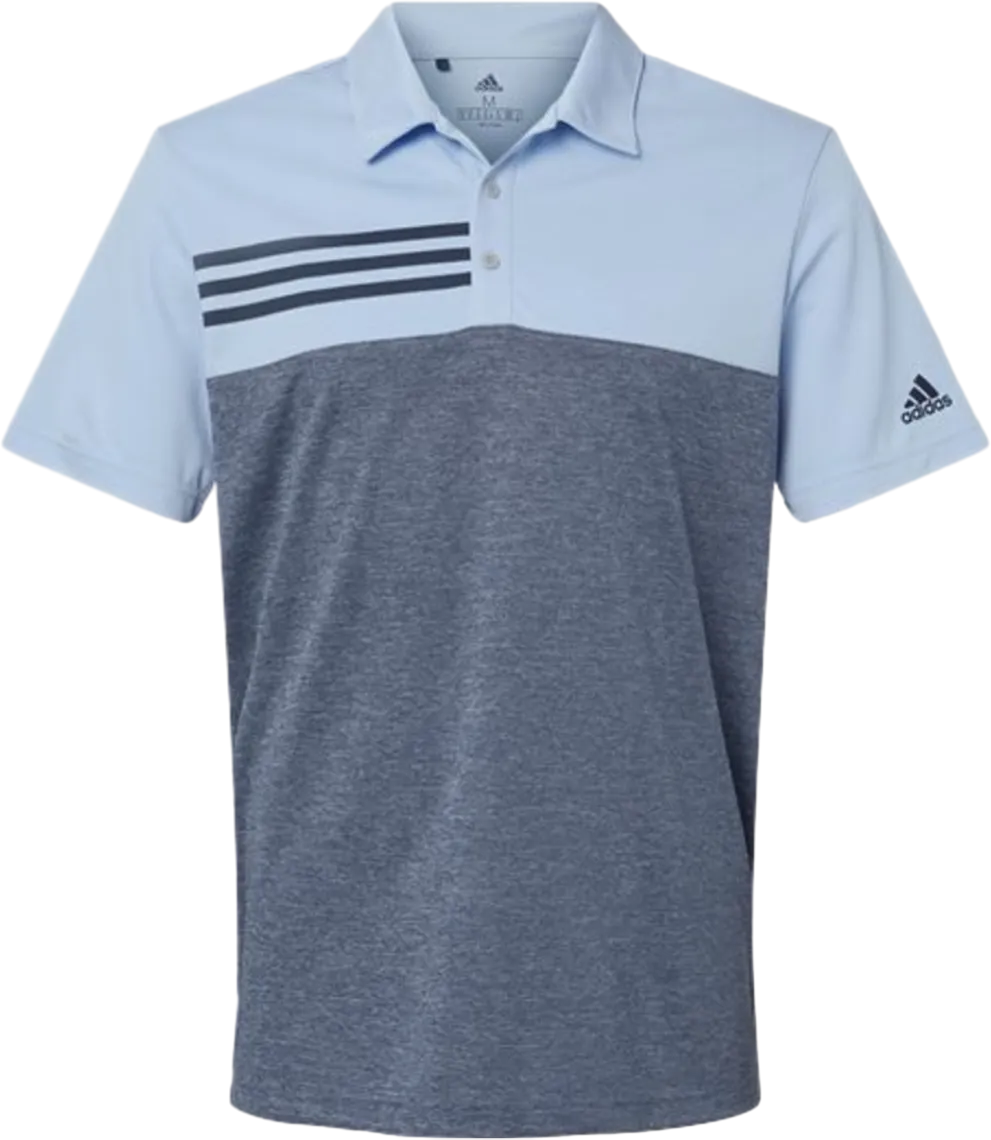 Heathered Colorblocked 3-Stripes Polo