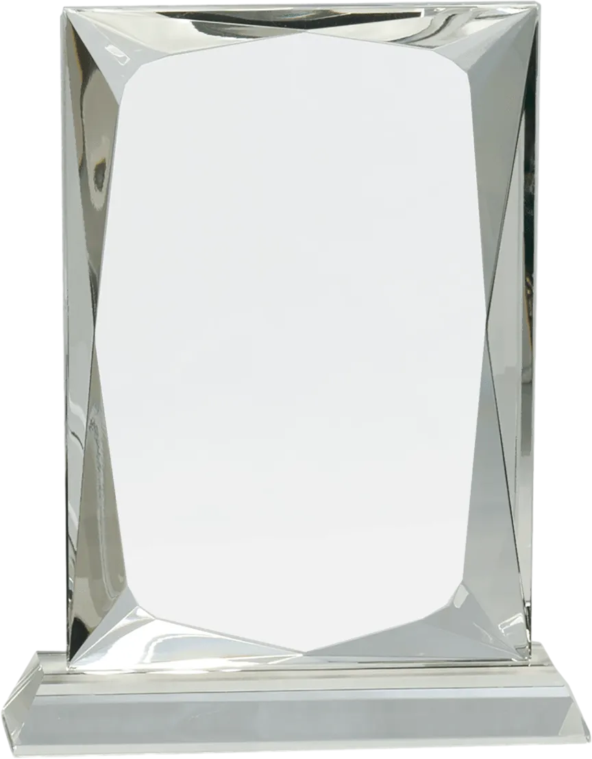 8" Crystal Rectangle on Clear Base