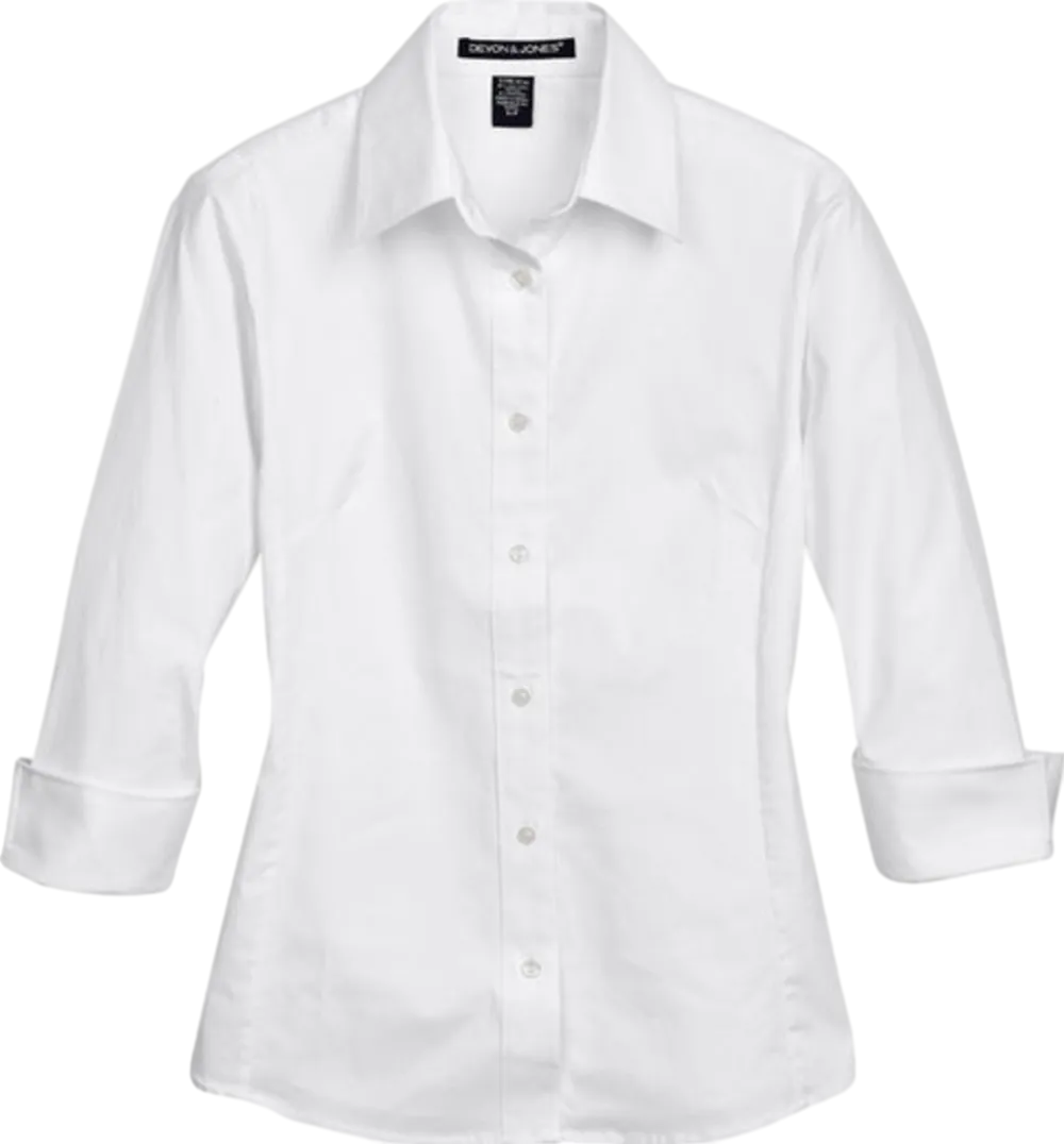Ladies' Perfect Fit 3/4-Sleeve Stretch Poplin Blouse