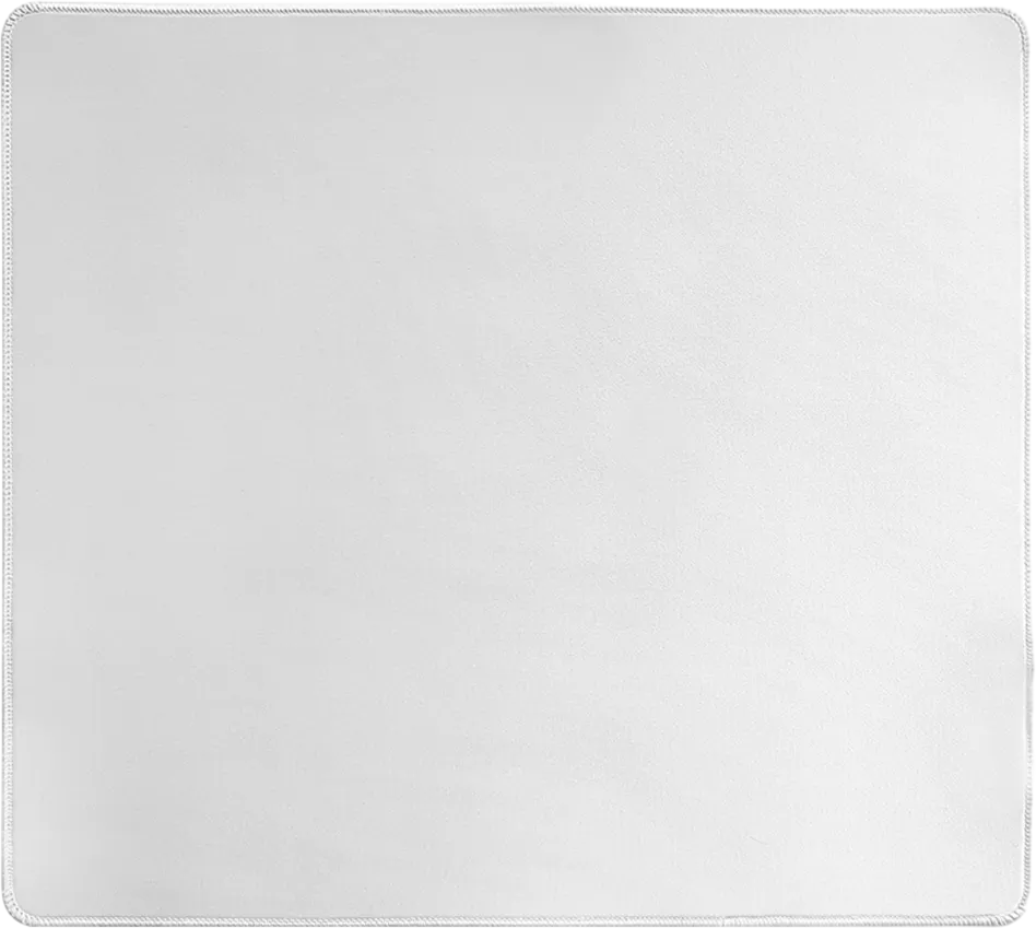 Desk Mat White Stitched Large 18" x 16"