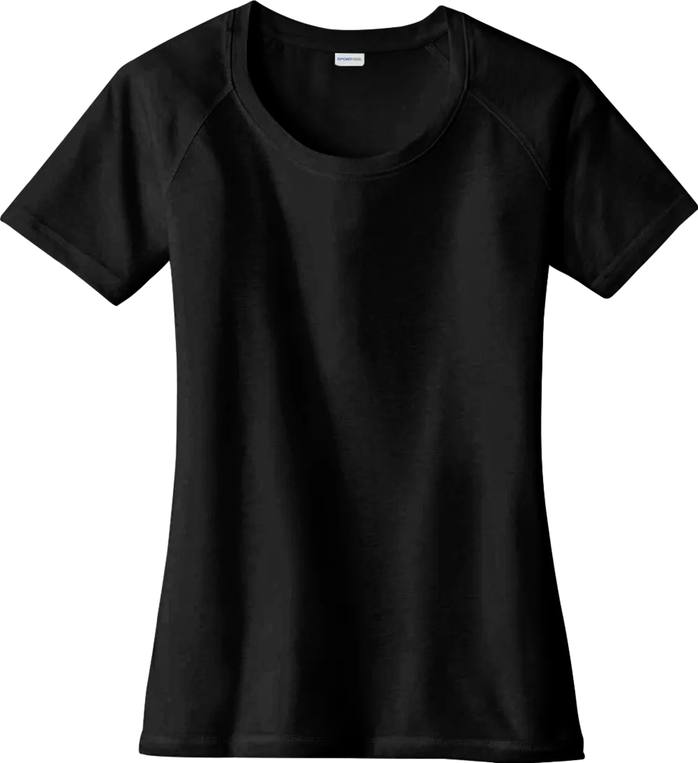 Ladies PosiCharge Tri-Blend Wicking Scoop Neck Raglan Tee