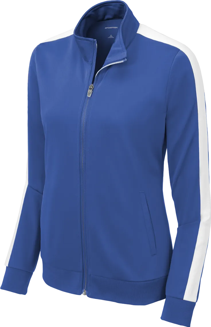 Ladies Tricot Sleeve Stripe Track Jacket