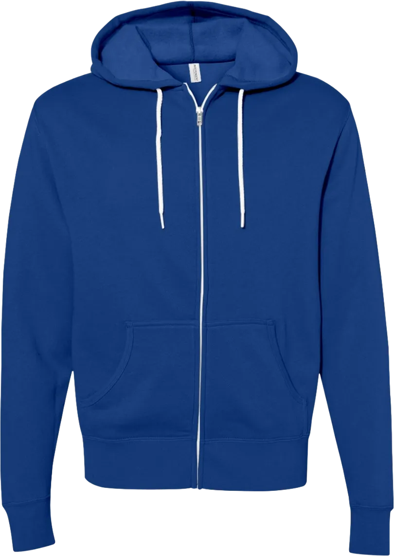 Unisex Lightweight Full-Zip Hooded Sweatshirt