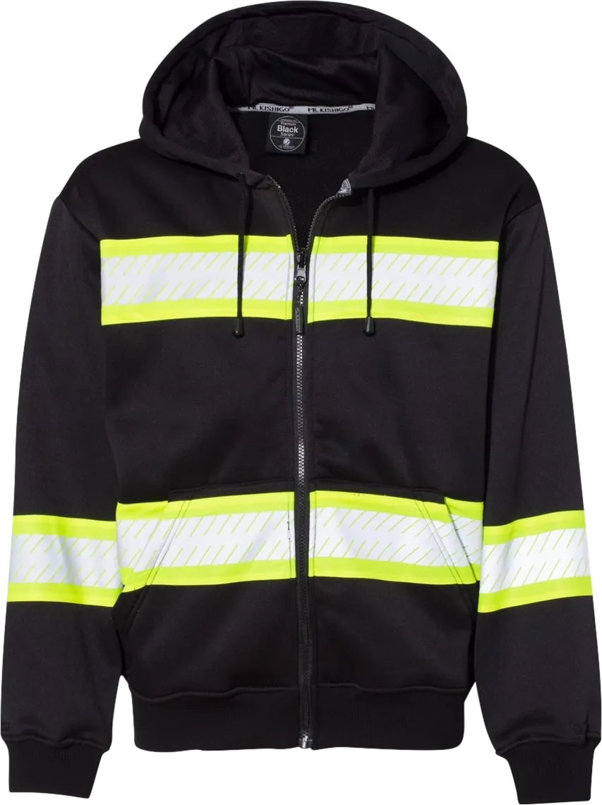 Drop Ship Kishigo Men's EV Series® Enhanced Visibility Full-Zip Hooded Sweatshirt