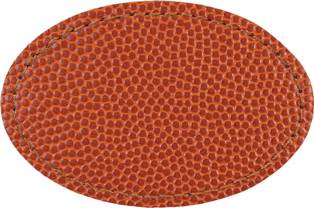 3" x 2" Oval Leatherette Patch with Heat Seal Backing
