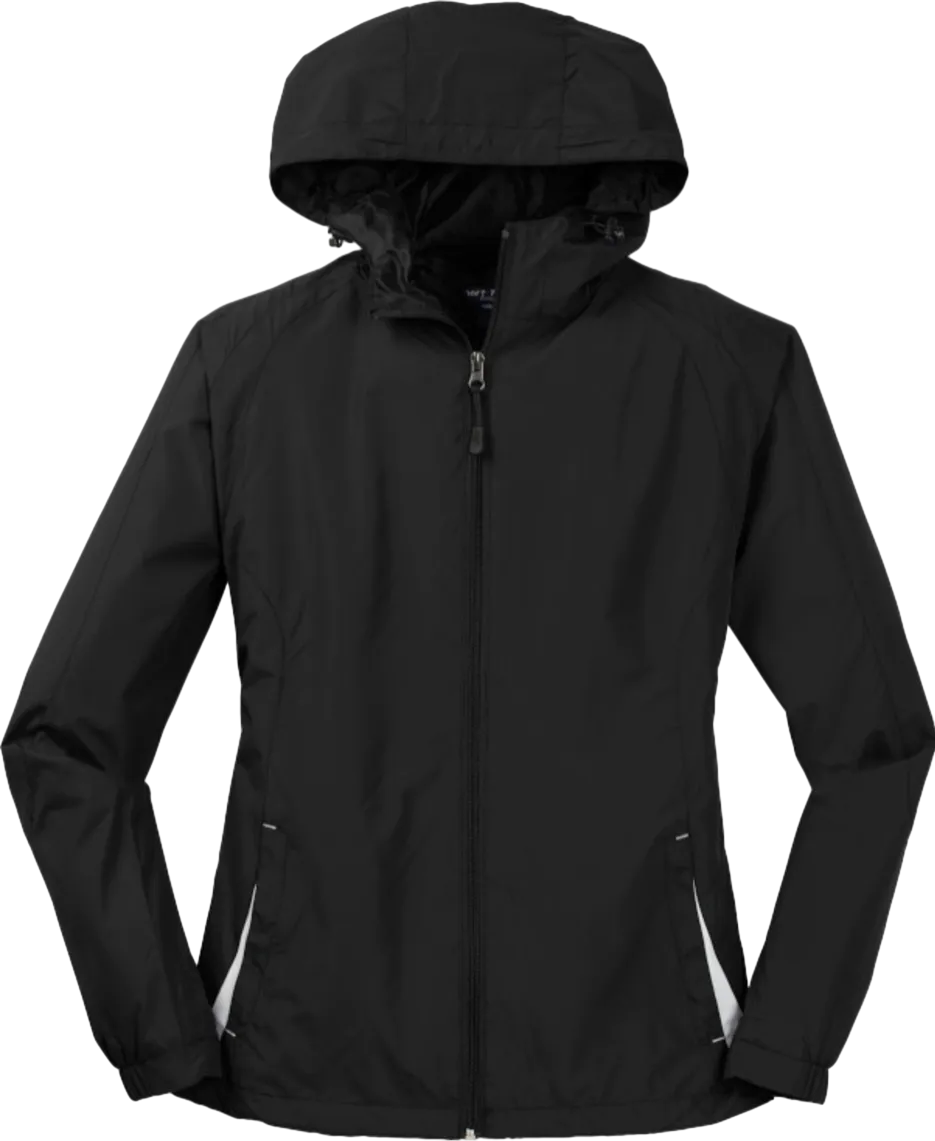 Ladies Colorblock Hooded Raglan Jacket