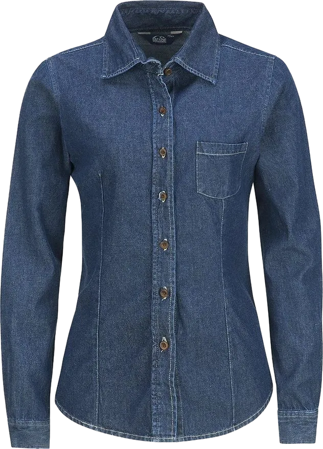 Women's Long Sleeve Denim Stone Blouse