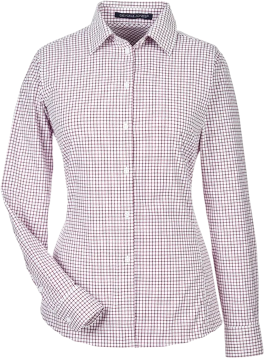 CrownLux Performance Ladies' Micro Windowpane Woven Shirt