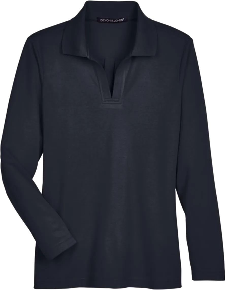 CrownLux Performance Ladies' Plaited Long Sleeve Polo