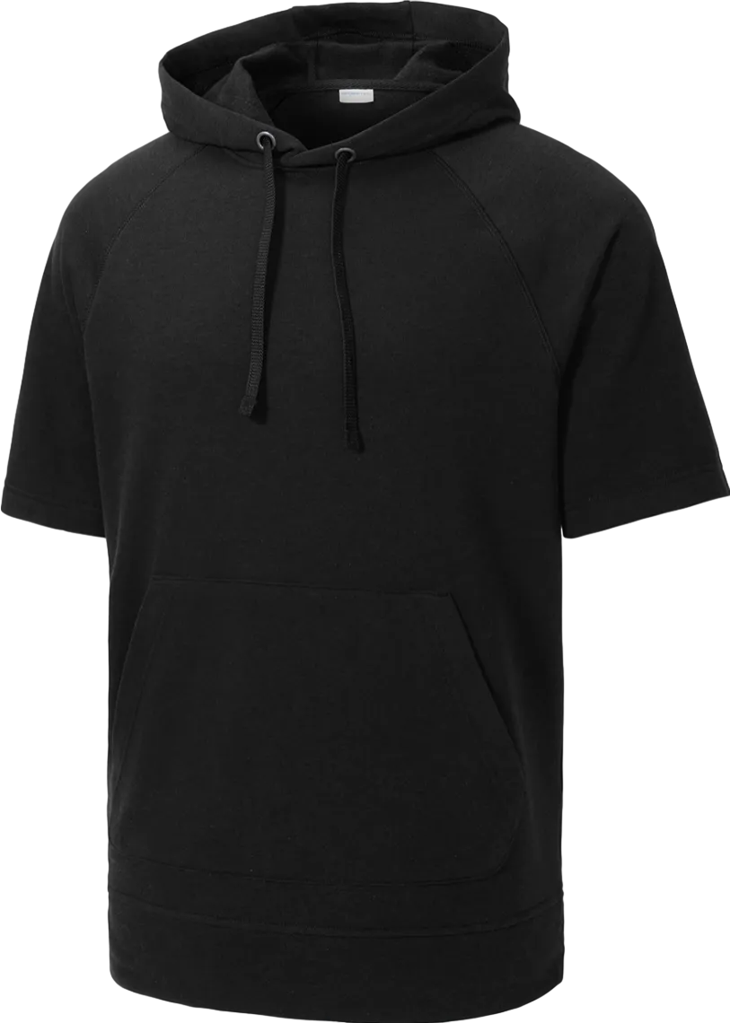 PosiCharge Tri-Blend Wicking Fleece Short Sleeve Hooded Pullover