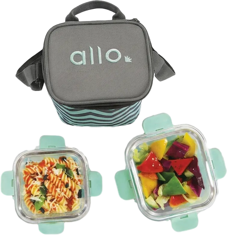 310ml x 2 Allo FoodSafe Microwave Oven Safe Glass Lunch box