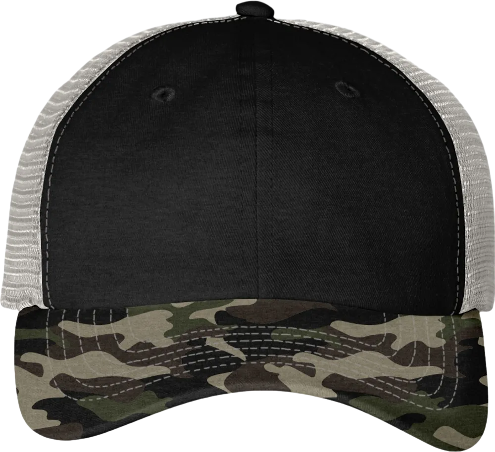 Contrast-Stitch Mesh-Back Cap