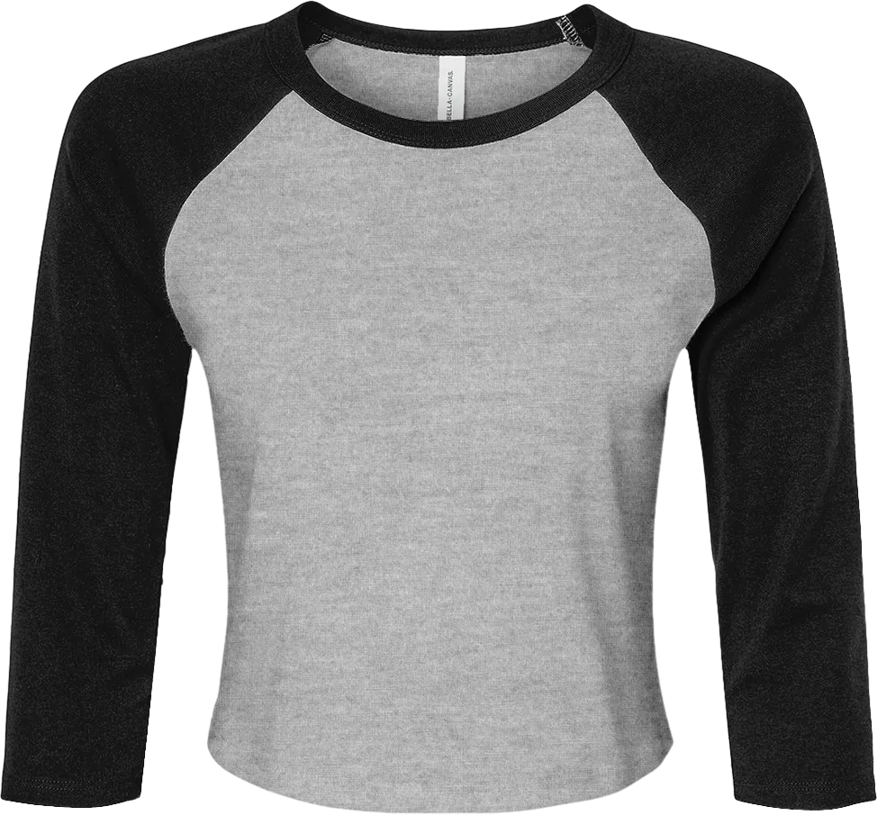 Women's Micro Rib 3/4 Raglan Sleeve Baby Tee