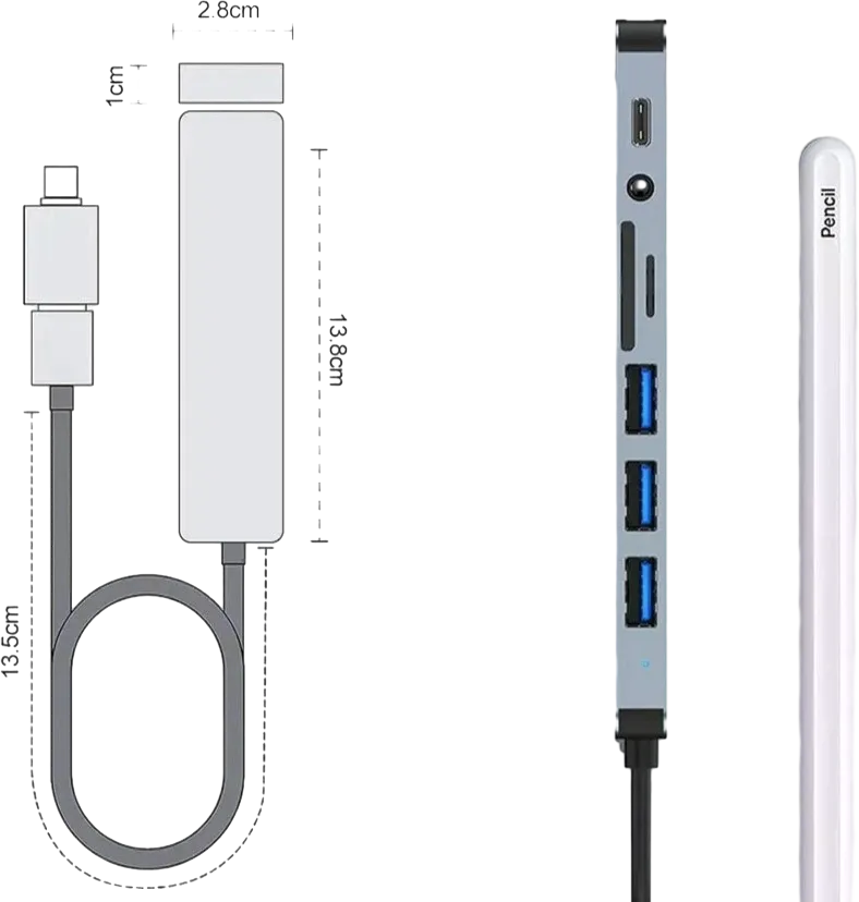 8-in-1 Ultra Slim Multiport Hub
