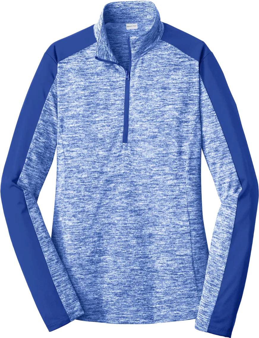 Ladies PosiCharge Electric Heather Colorblock 1/4-Zip Pullover