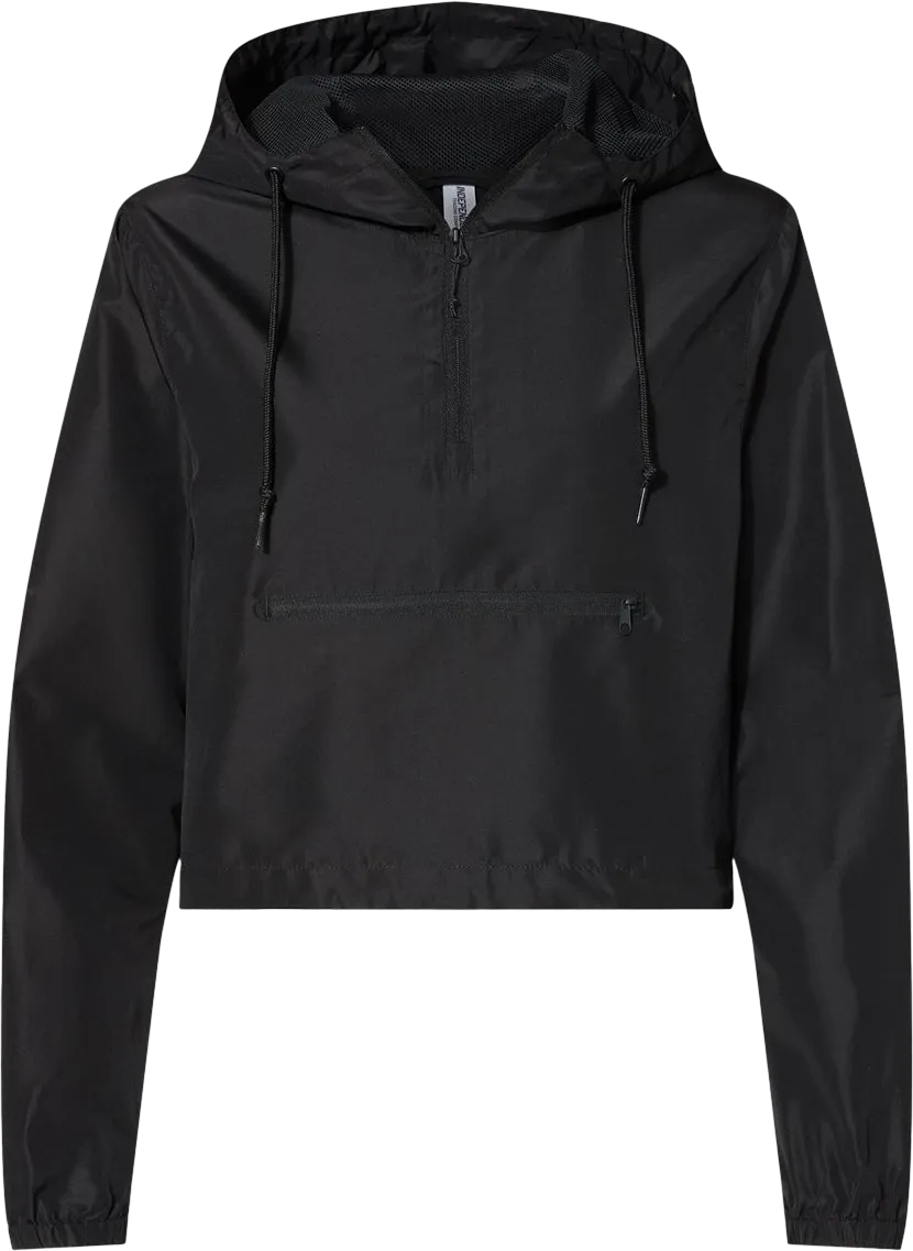 Women's Lightweight 1/4-Zip Pullover Crop Windbreaker