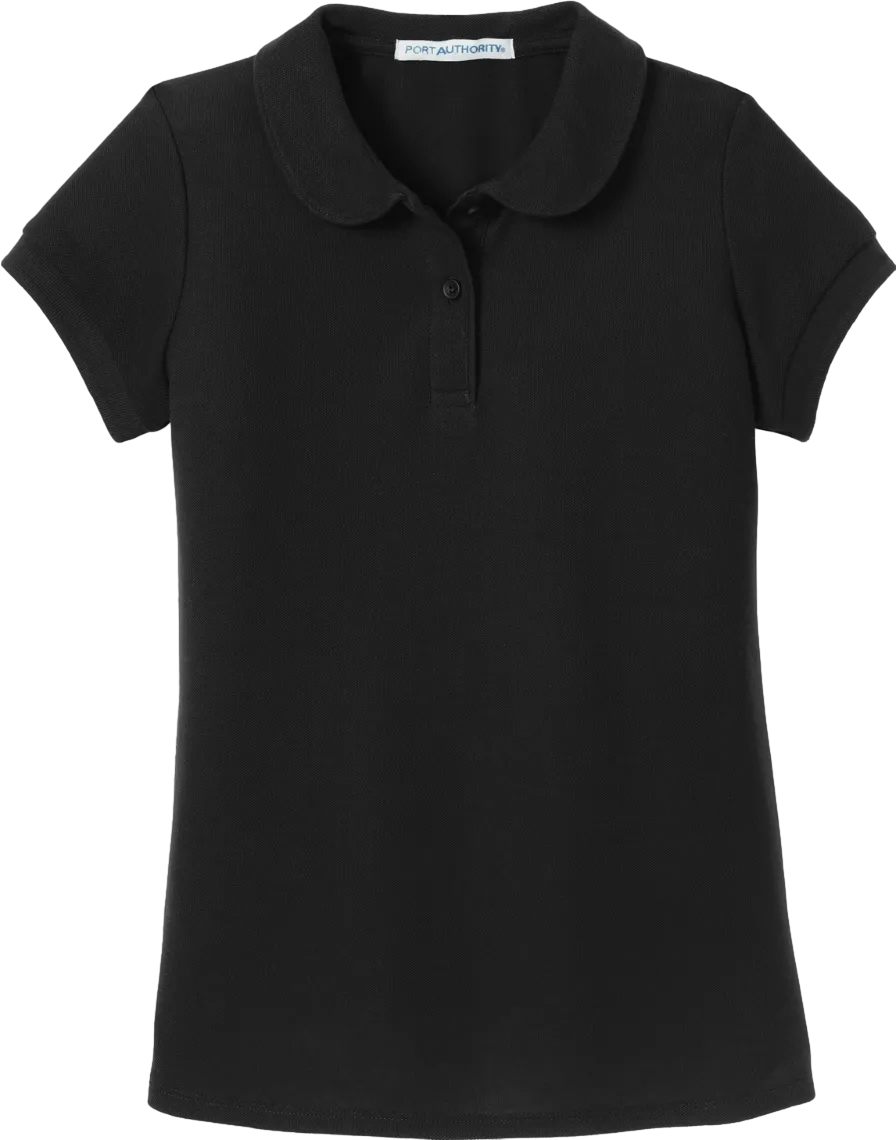 Girls Silk Touch Peter Pan Collar Polo