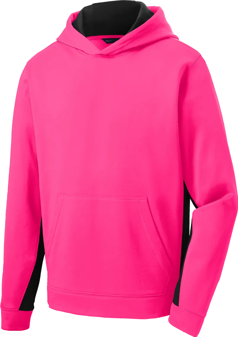 Youth Sport-Wick Fleece Colorblock Hooded Pullover