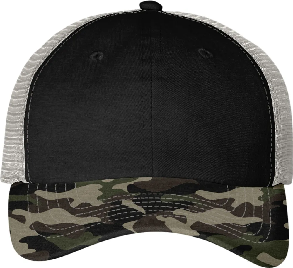 Contrast-Stitch Mesh-Back Cap