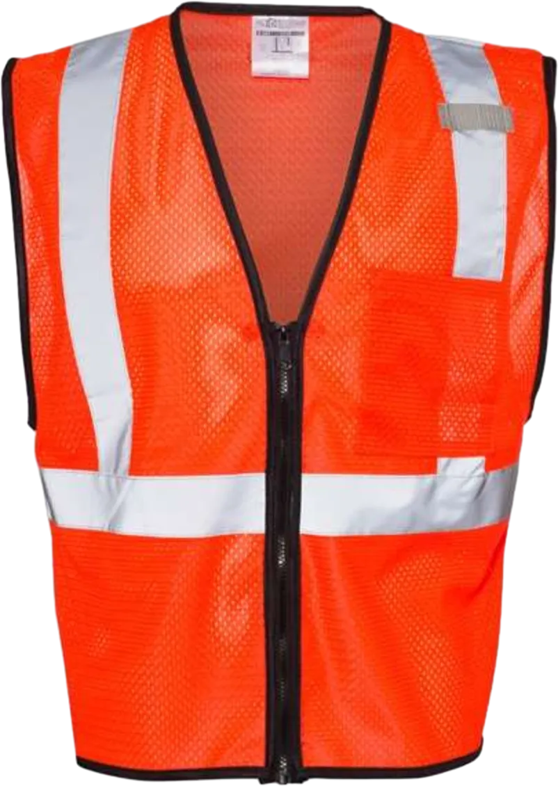 Single Pocket Zipper Mesh Class 2 Vest