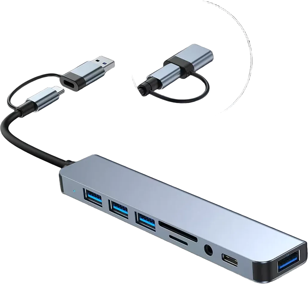 8-in-1 Ultra Slim Multiport Hub