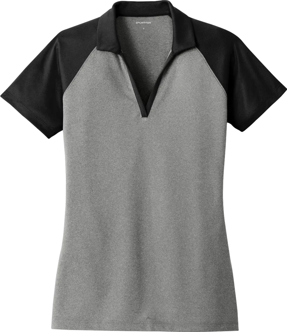 Ladies PosiCharge RacerMesh Raglan Heather Block Polo
