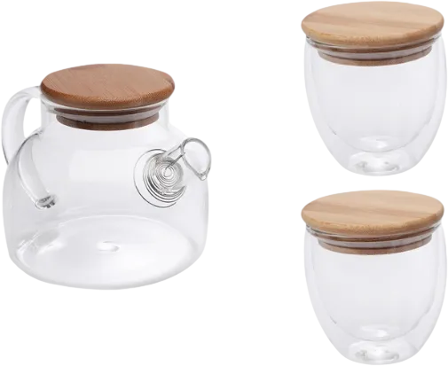 Linneo Glass Teapot and Mug Set