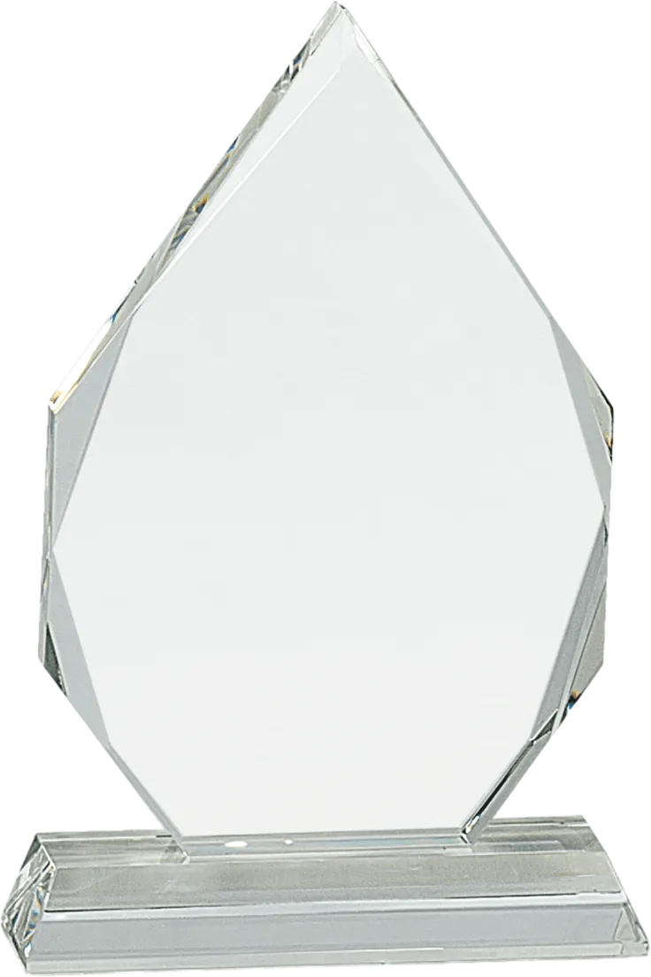 7" Diamond Crystal on Clear Pedestal Base