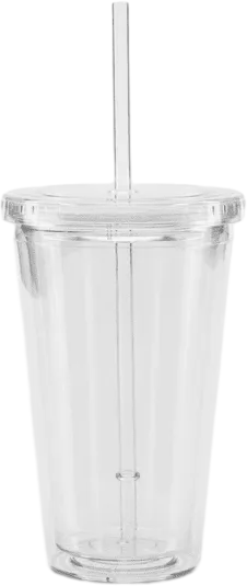Double Wall Clear Plastic Tumbler (16 oz)