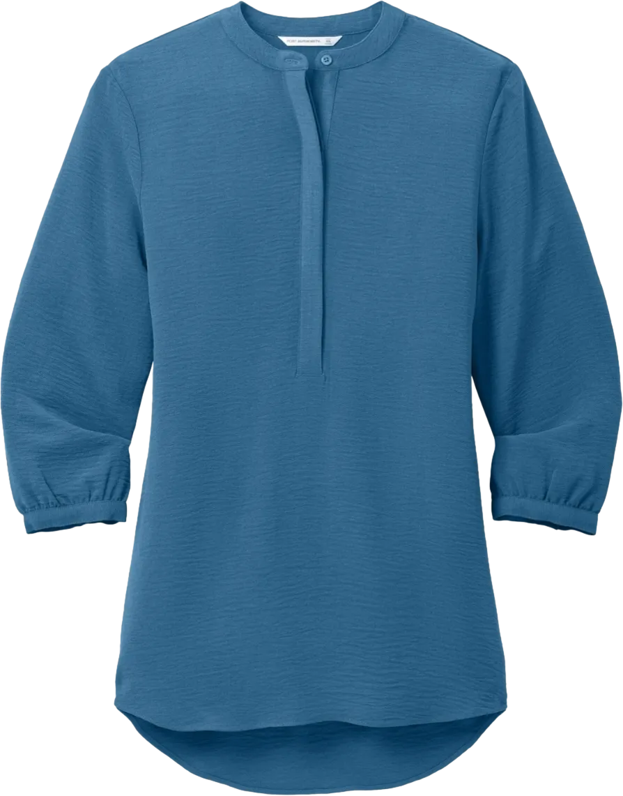 Ladies 3/4-Sleeve Textured Crepe Tunic
