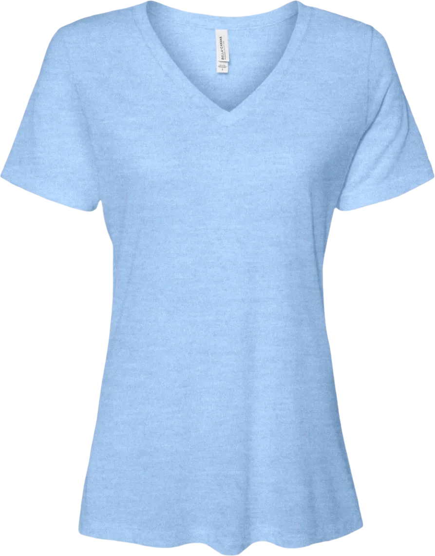 Bella+Canvas Women's Relaxed Triblend Short Sleeve V-Neck Tee