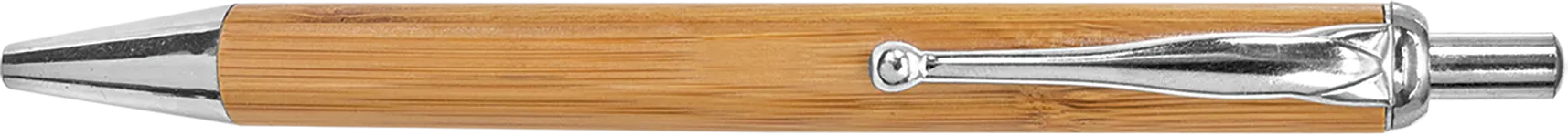 Bamboo with Silver Trim Laserable Pen